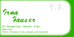 irma hauser business card